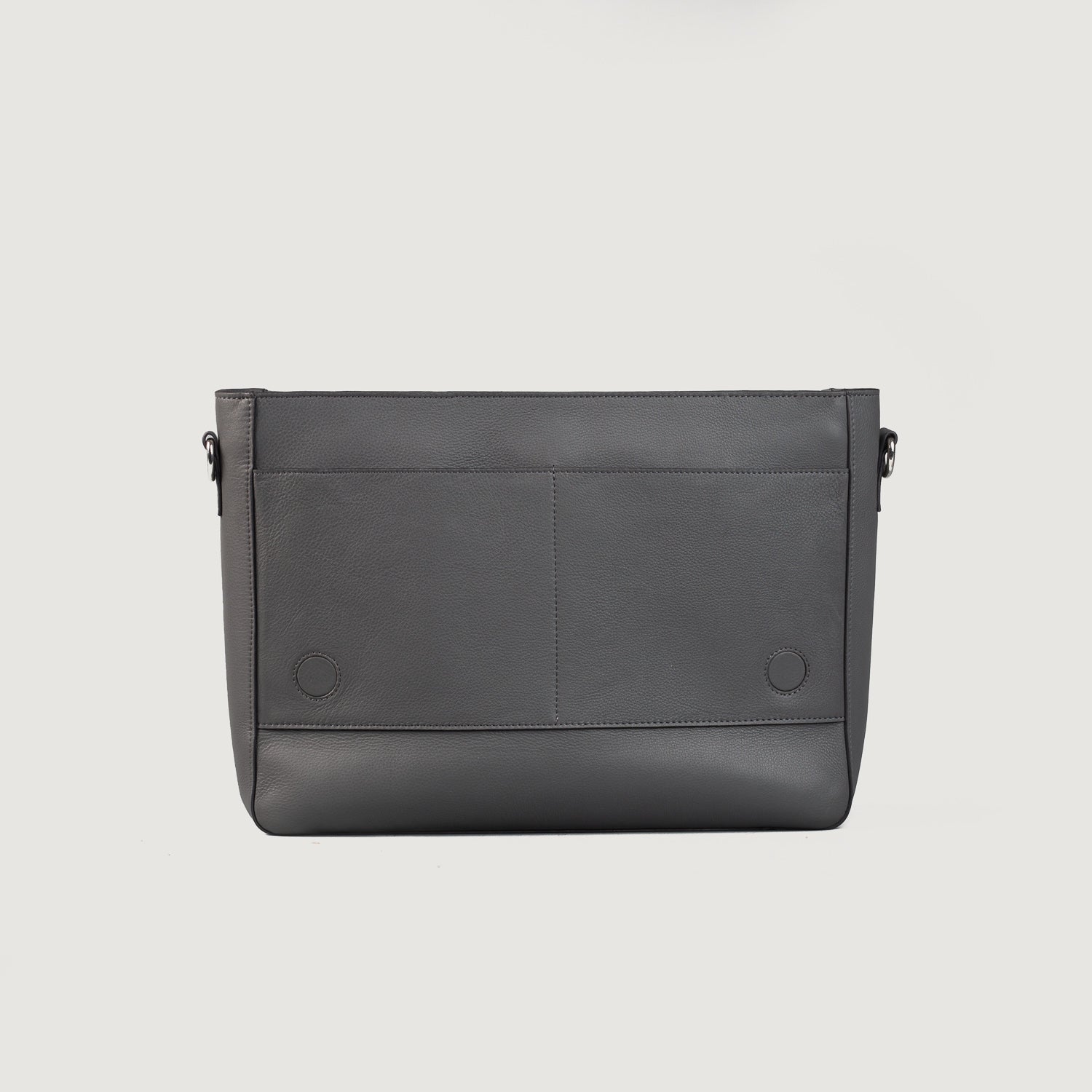 Gray Leather Messenger Bag