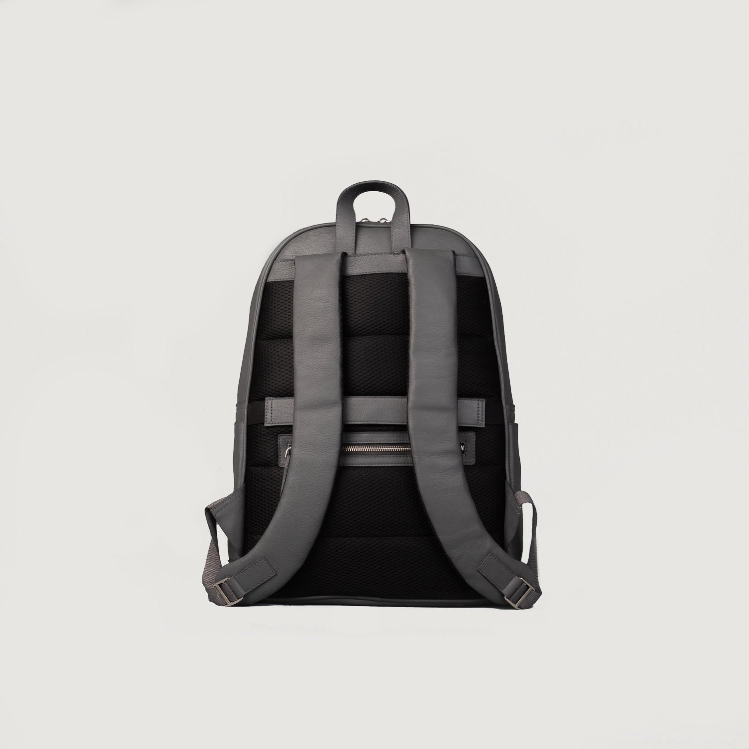 Gray Leather Backpack