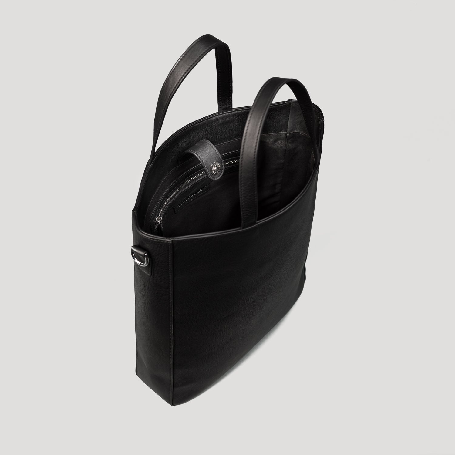 Black Leather Tote Bag