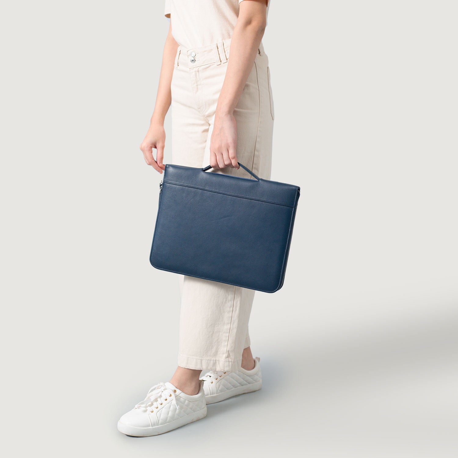 Blue Leather Folio Organizer