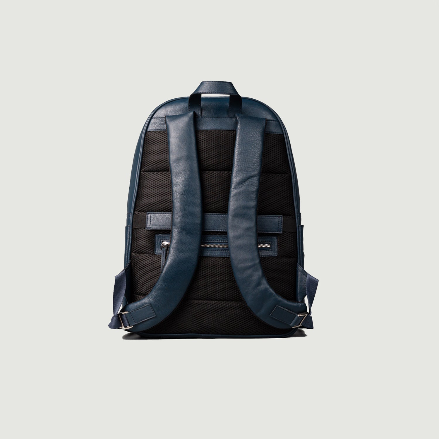 Blue Leather Backpack