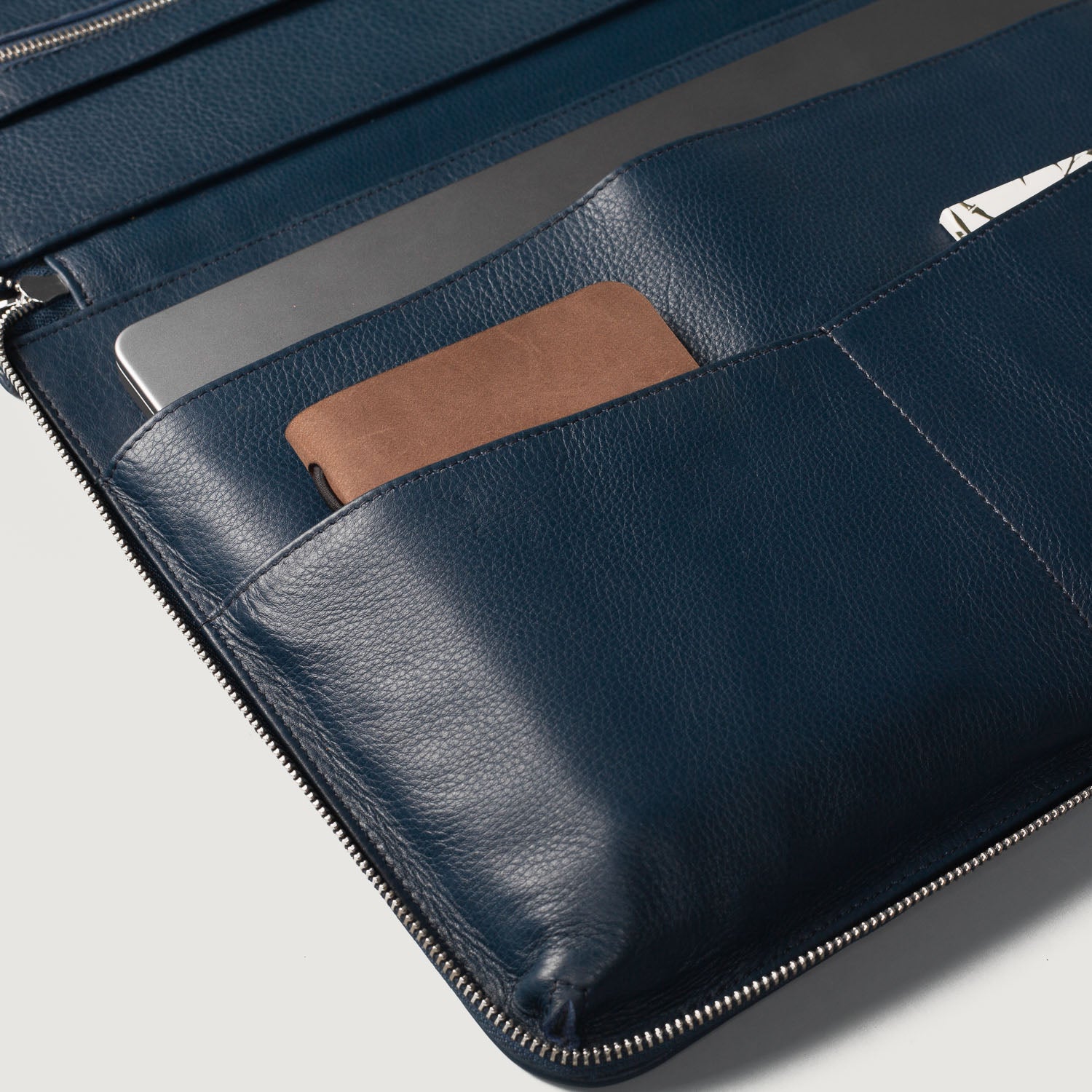 Blue Leather Folio Organizer