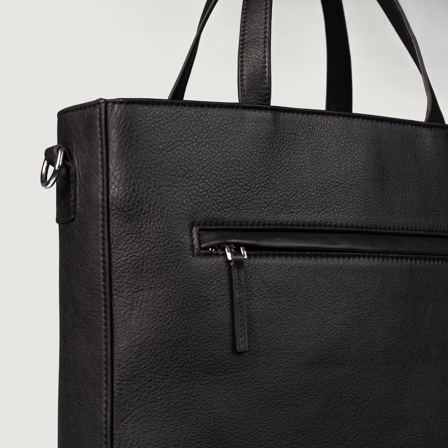 Black Leather Tote Bag
