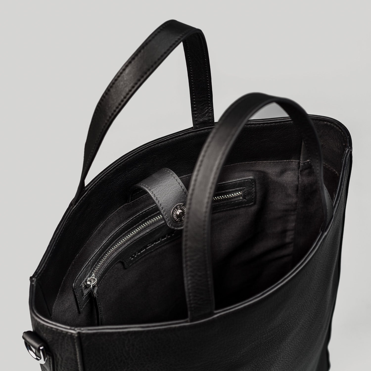 Black Leather Tote Bag