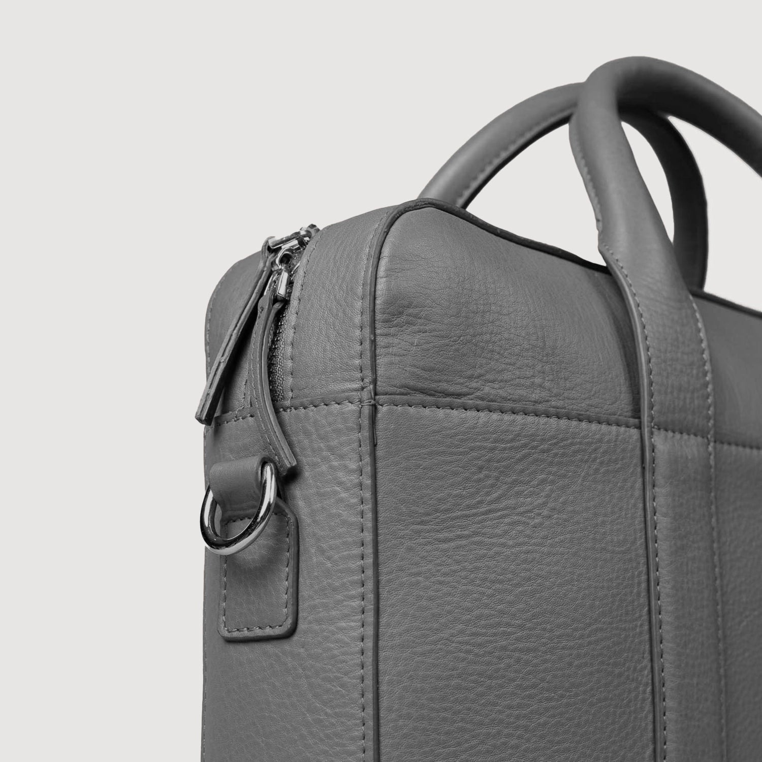 Gray Leather Briefcase Bags