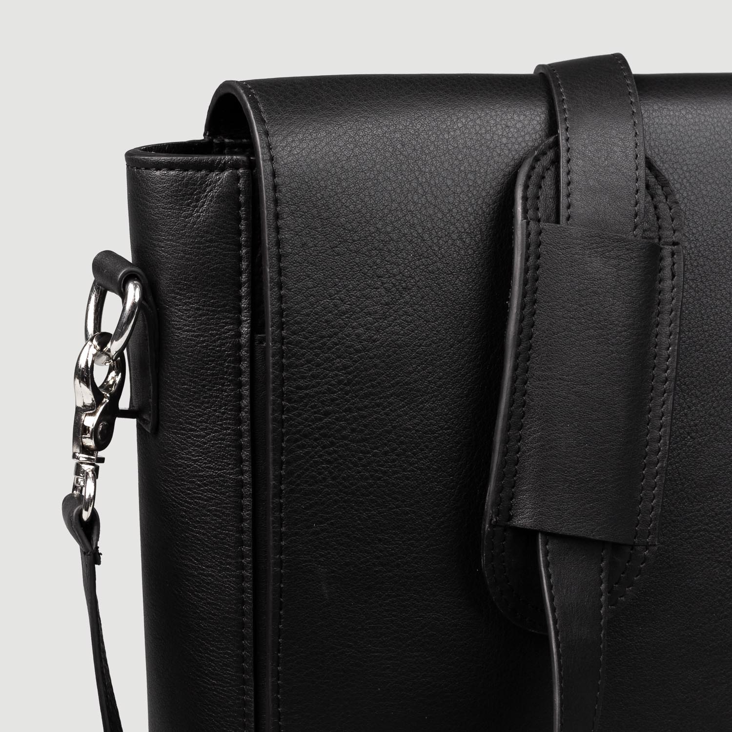 Black Leather Messenger Bag