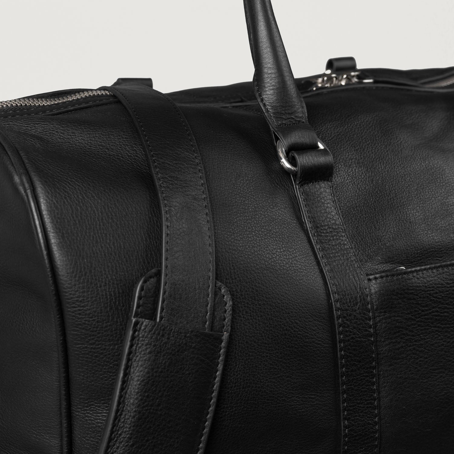 Black Leather Traveling Bag