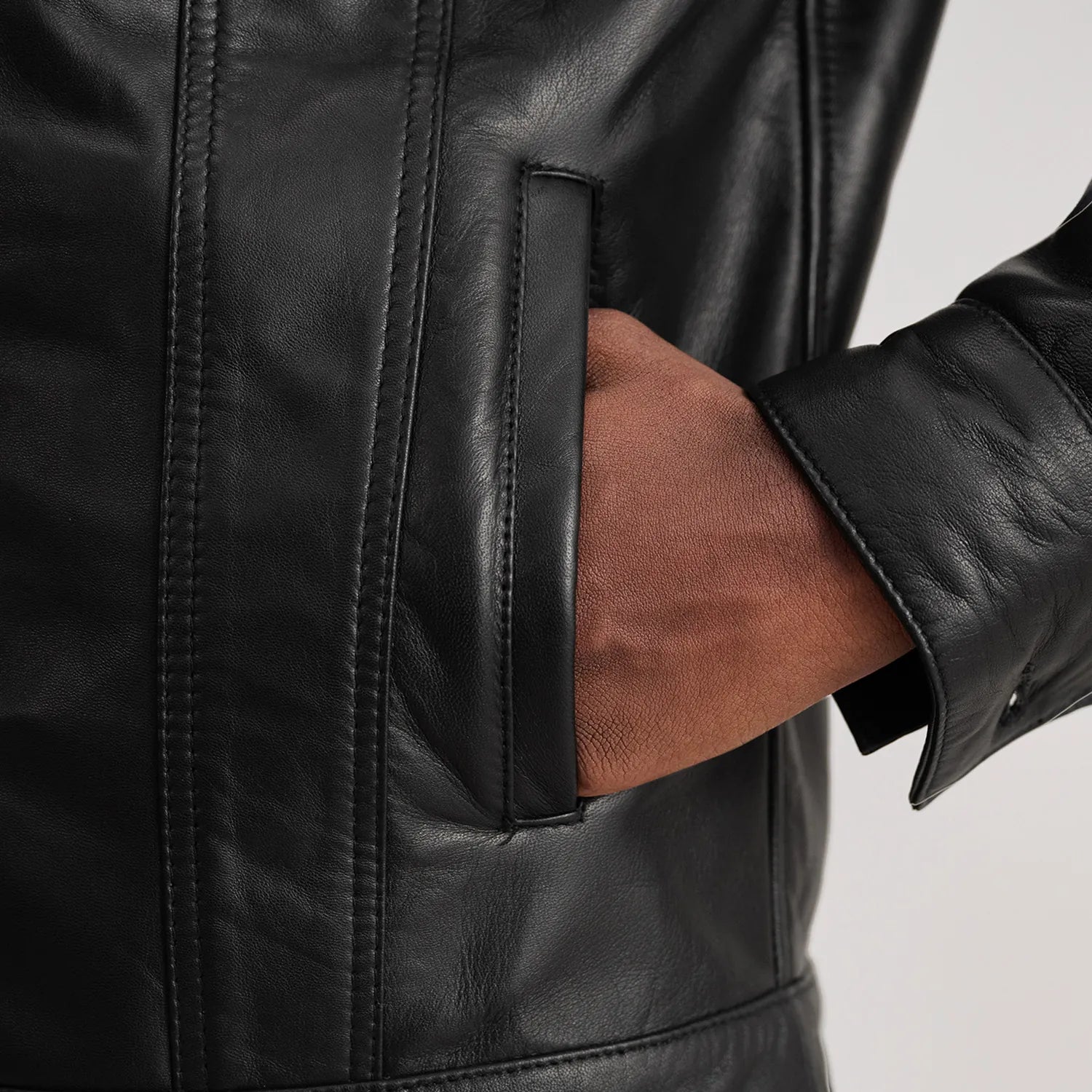 Dallis Leather Shearling Trucker Jacket
