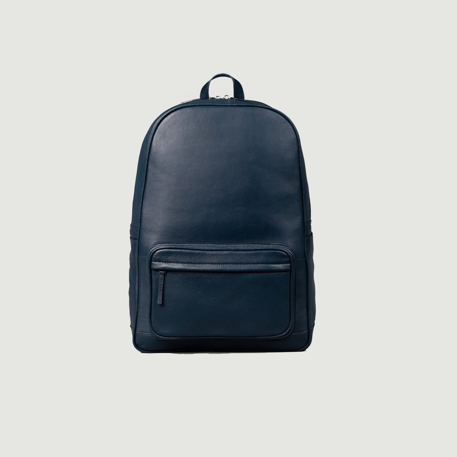 Blue Leather Backpack