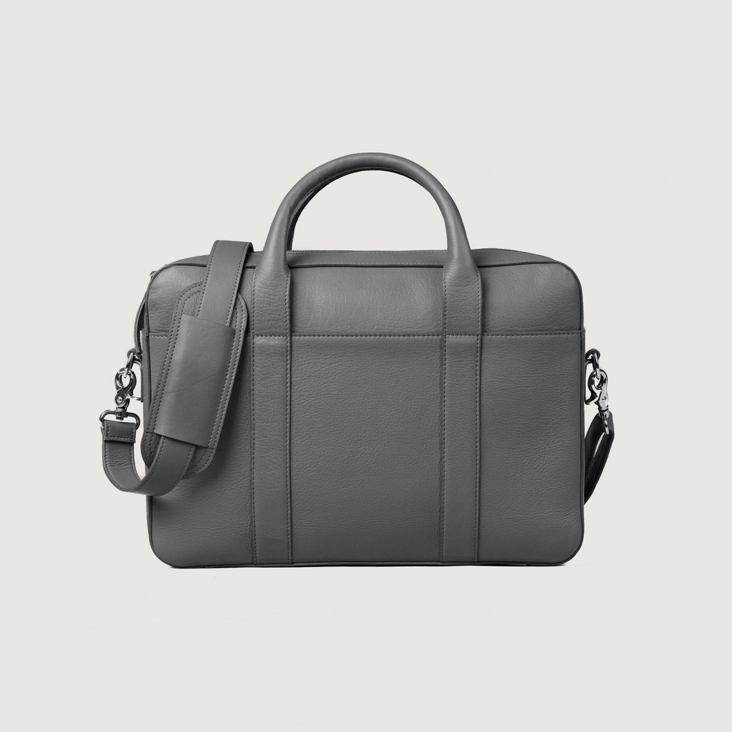 Gray Leather Briefcase Bags
