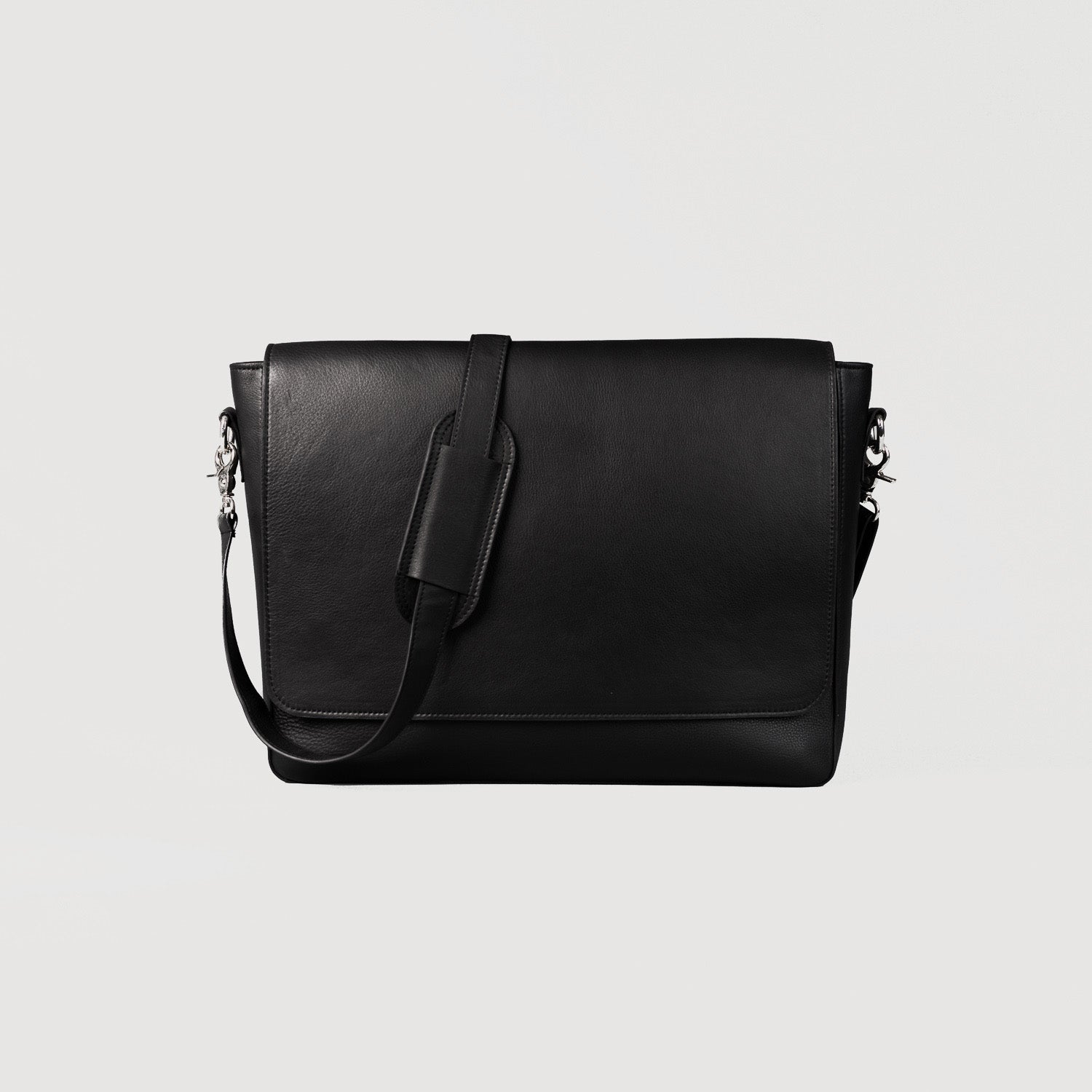 Black Leather Messenger Bag