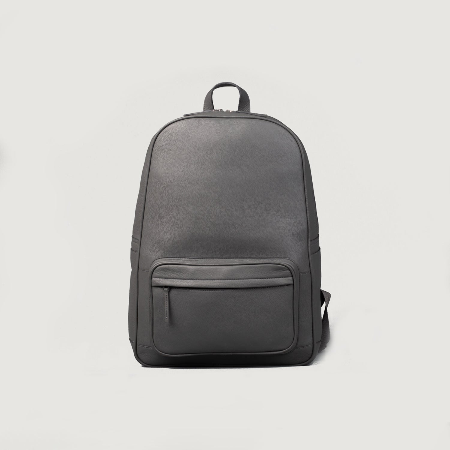Gray Leather Backpack