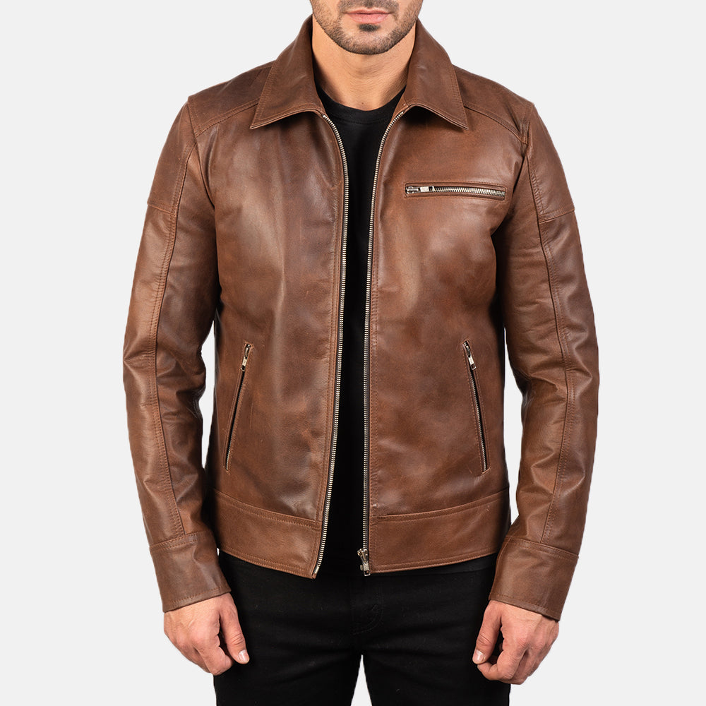 Lavendard Leather Biker Jacket