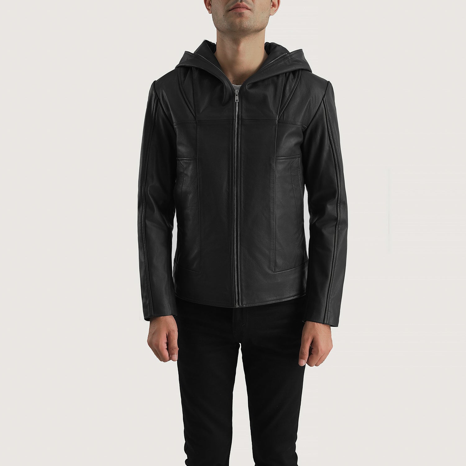 Spratt Hooded Leather Jacket - Sleek & Modern