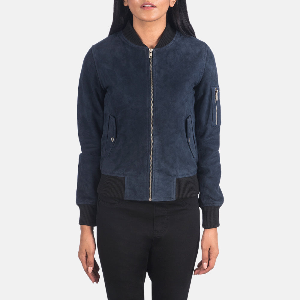 Ava Ma-1 Suede Bomber Leather Jacket