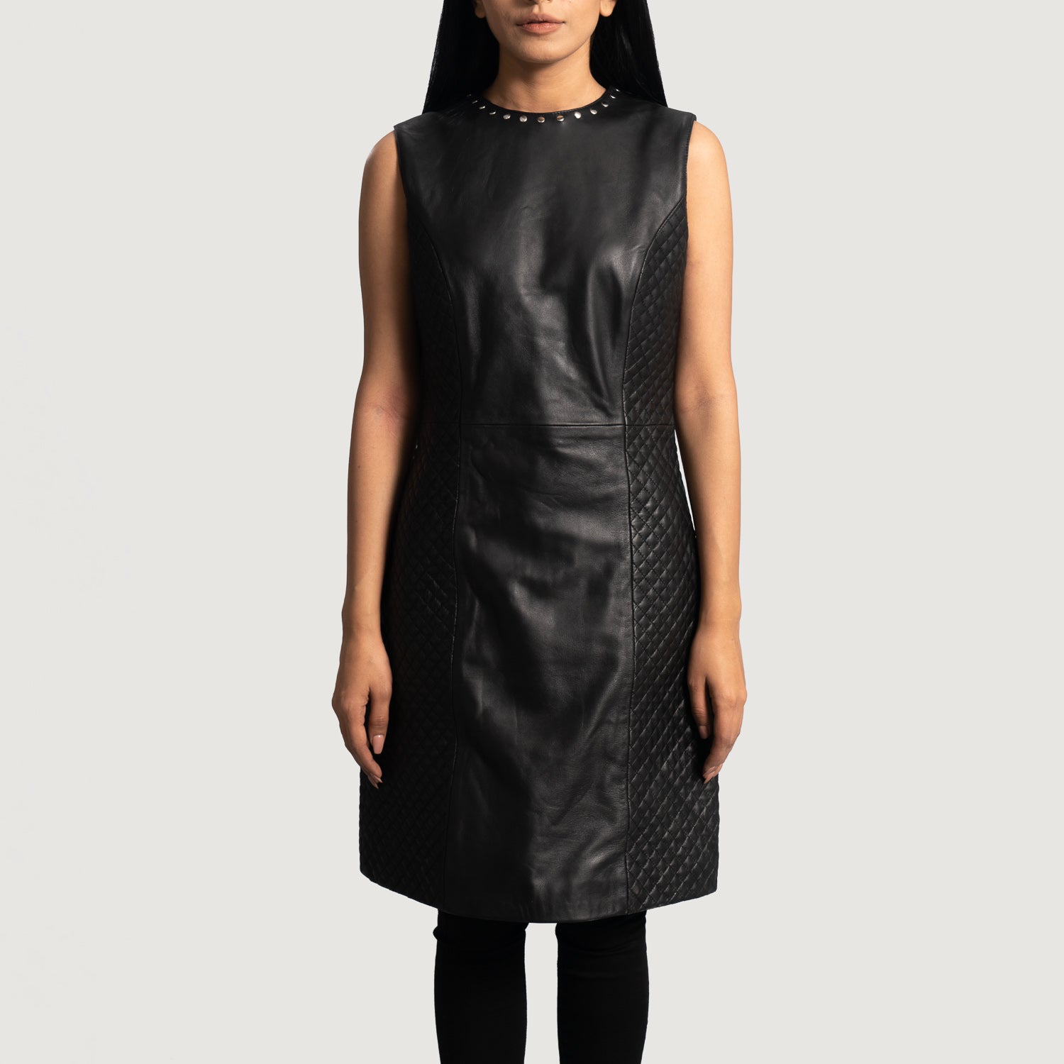 Luxe Dress Leather Long Coat For Women