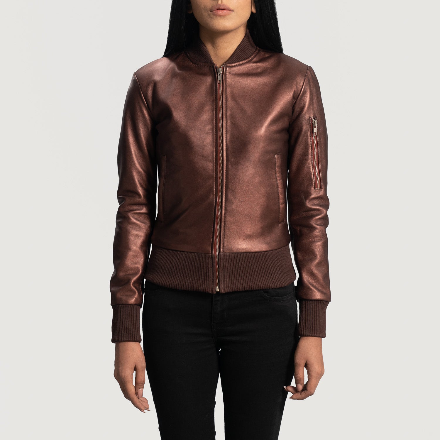 Reida Bomber Leather Jacket