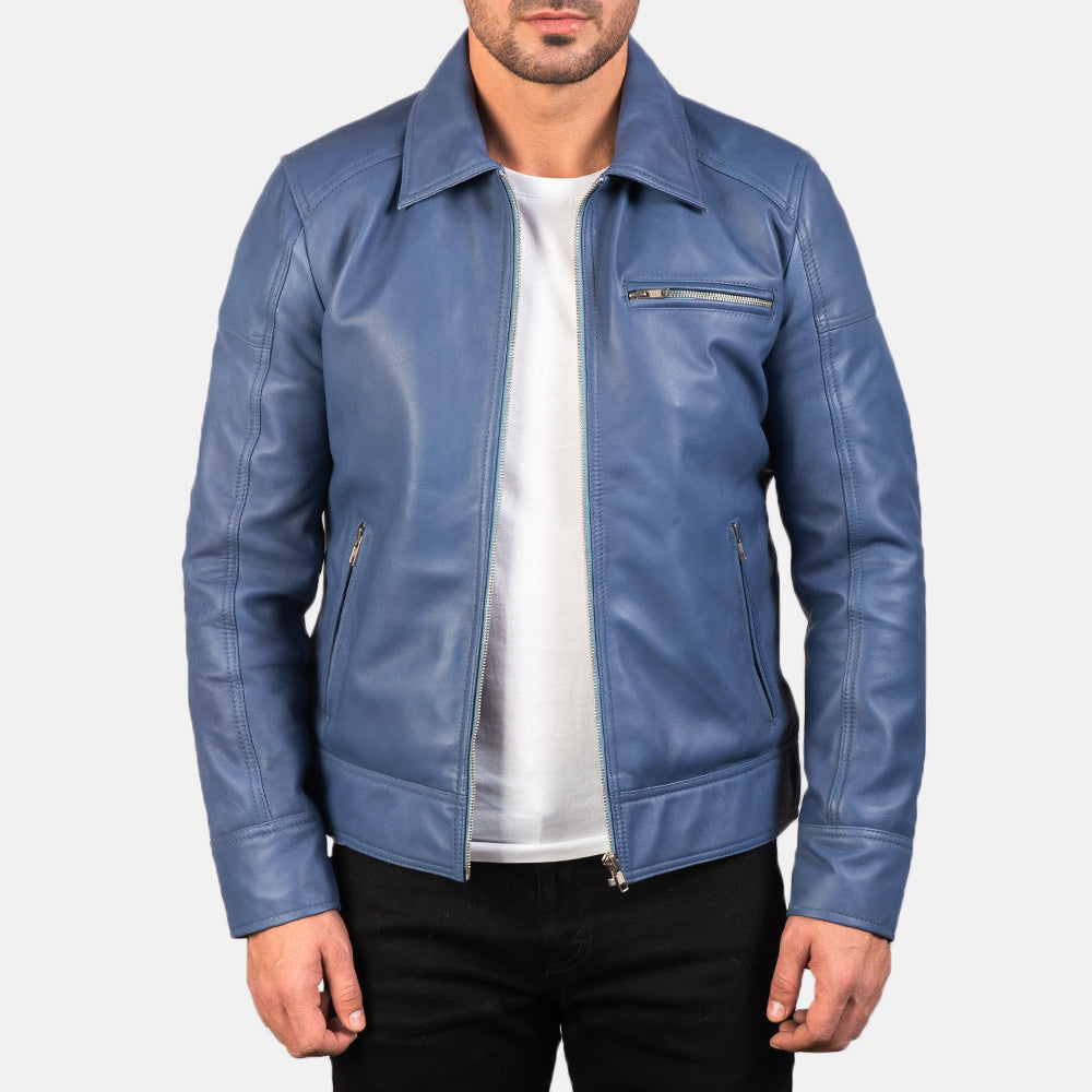 Lavendard Leather Biker Jacket