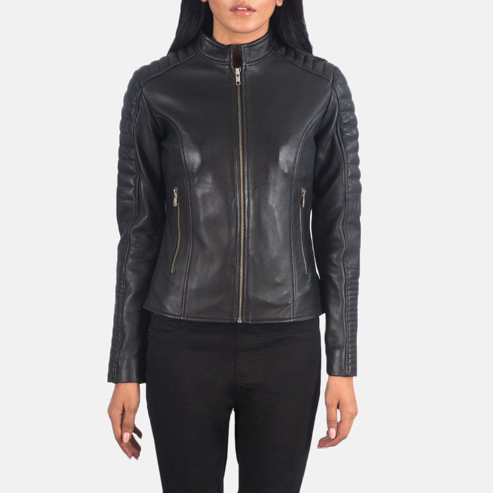 Adalyn Quilted Leather Biker Jacket