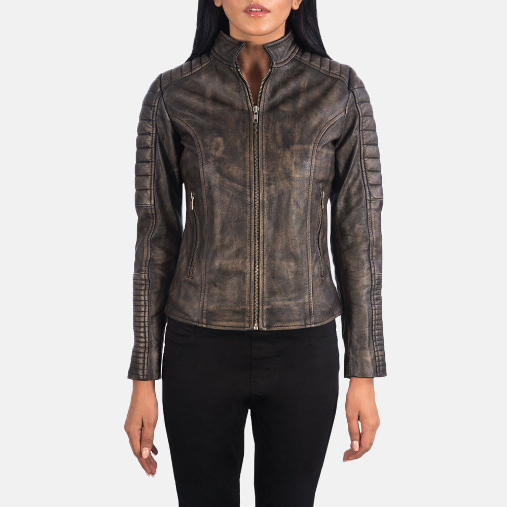 Adalyn Quilted Leather Biker Jacket