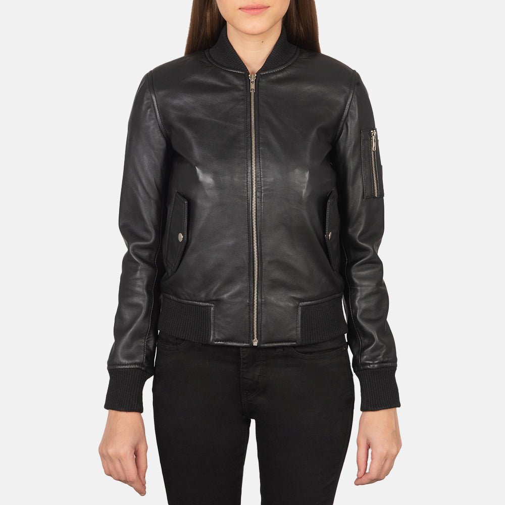 Ava Ma-1 Leather Bomber Jacket