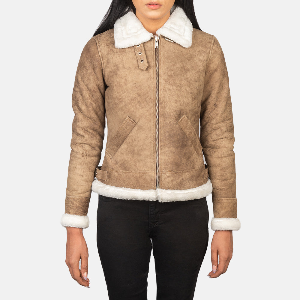 Sherilyn B-3 Bomber Leather Jacket