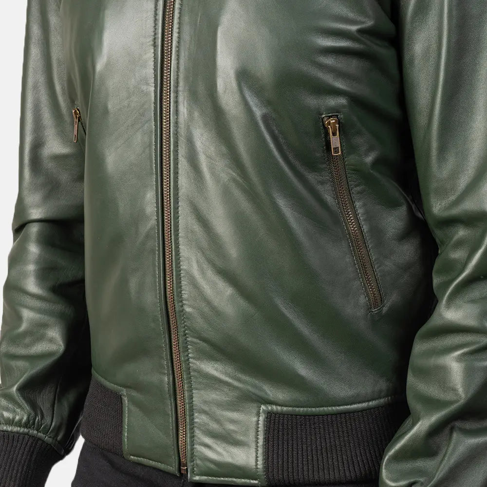 Shane Leather Bomber Jacket