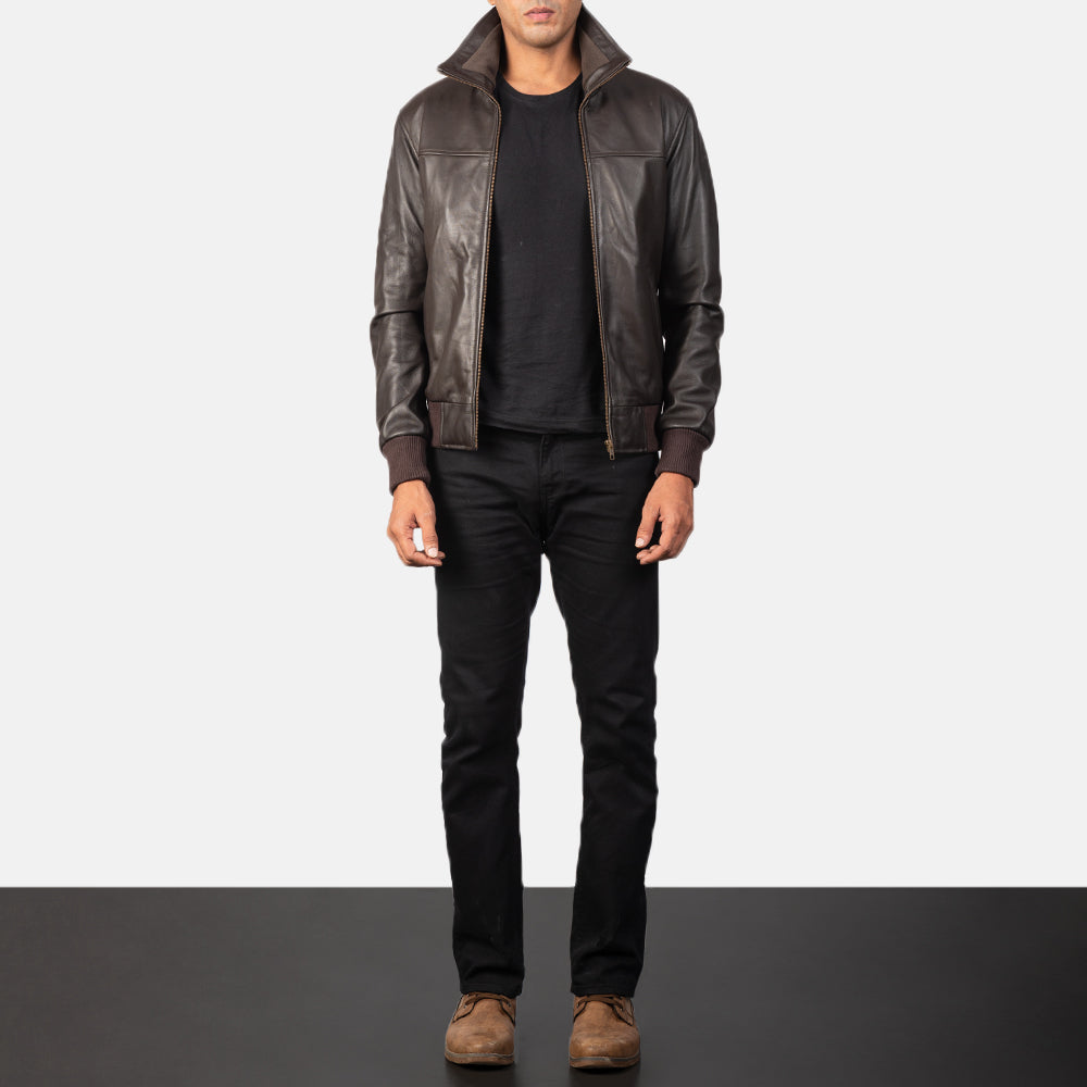 Air Rolf Leather Bomber Jacket