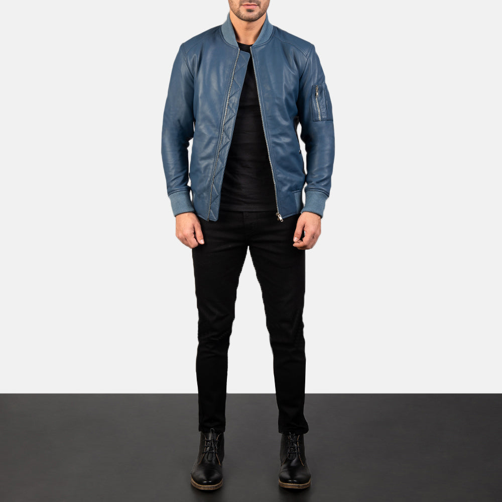 Bomia Ma-1 Leather Bomber Jacket