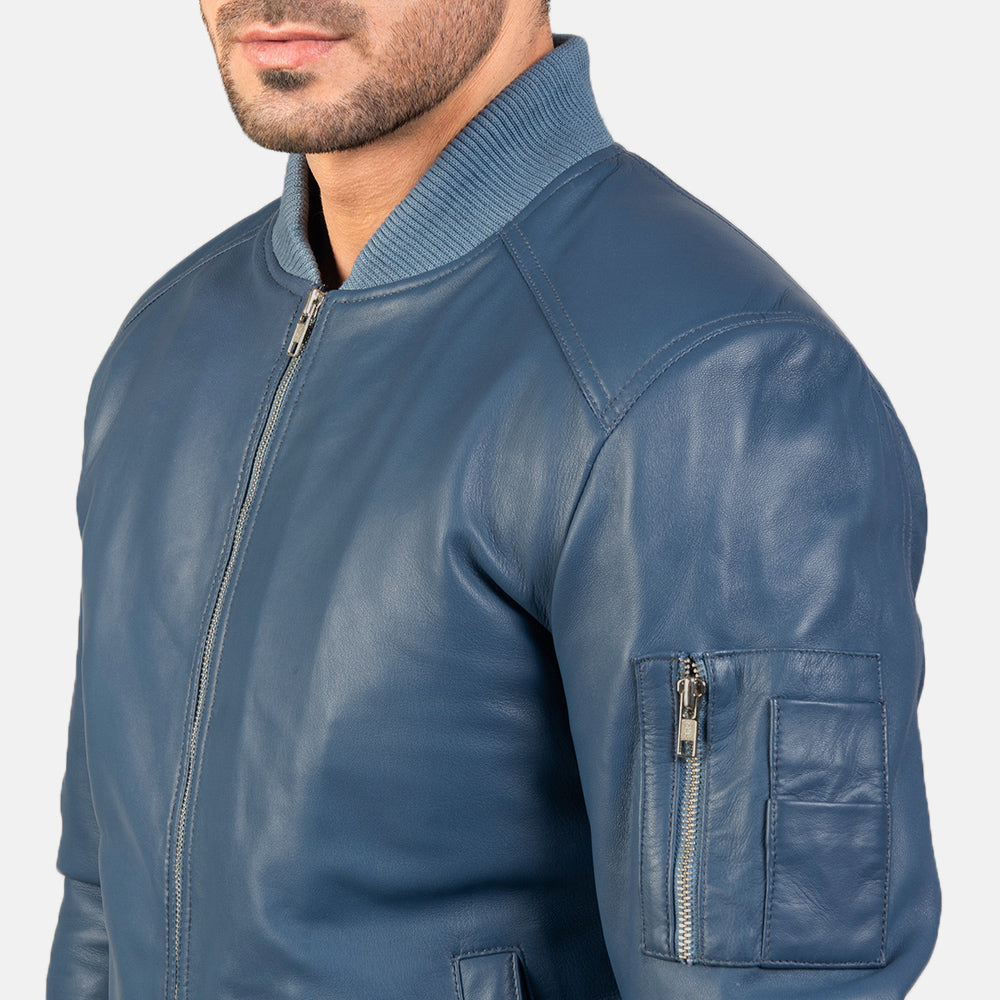 Bomia Ma-1 Leather Bomber Jacket