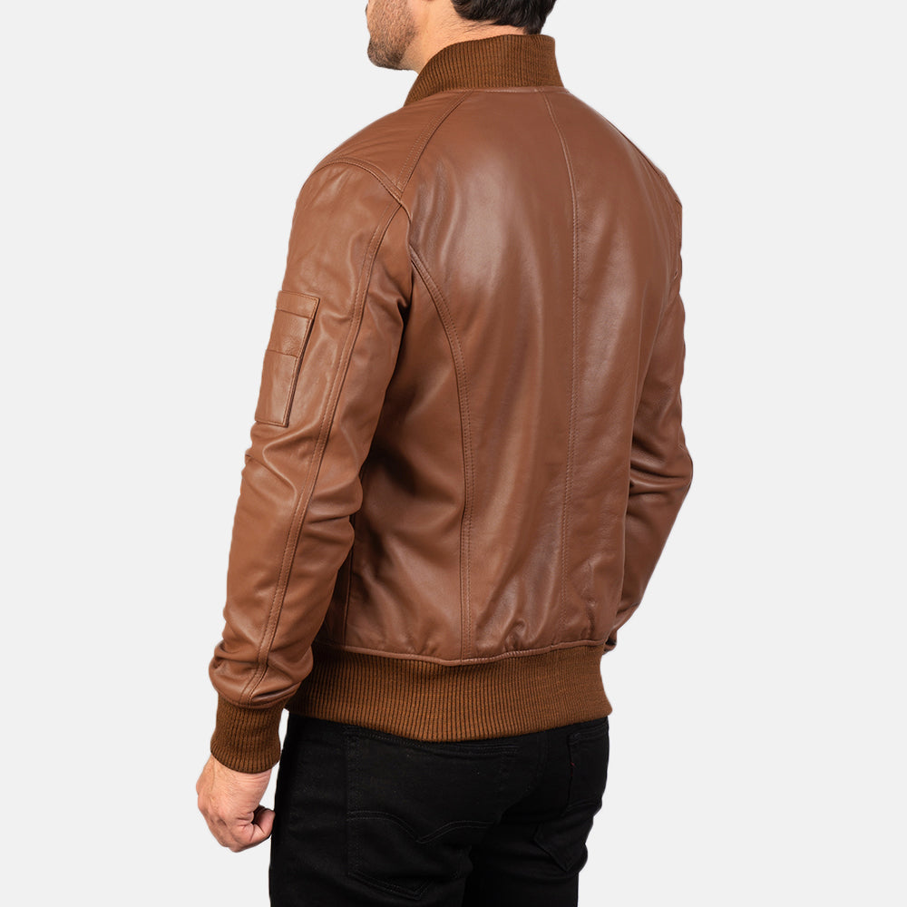 Bomia Ma-1 Leather Bomber Jacket