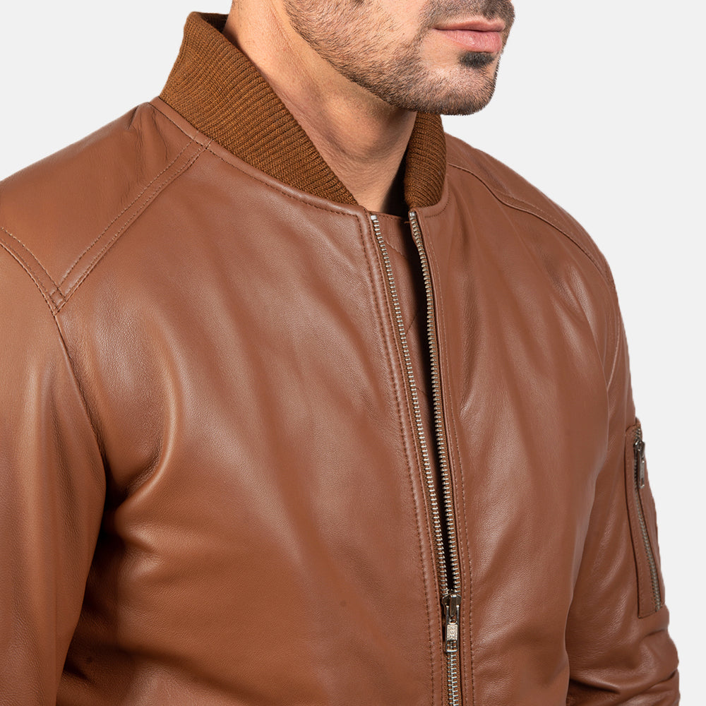 Bomia Ma-1 Leather Bomber Jacket