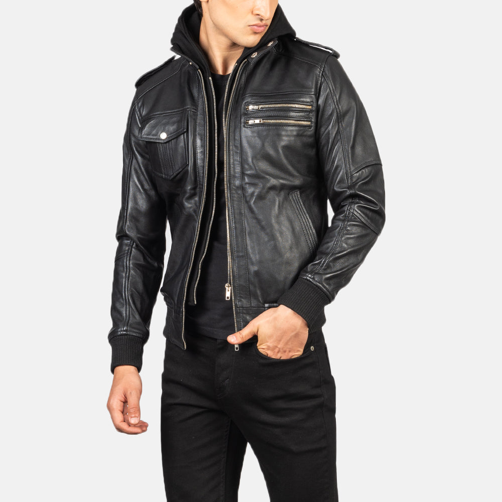 Bravado Hooded Leather Jacket