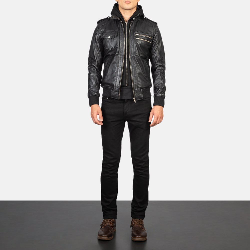 Bravado Hooded Leather Jacket