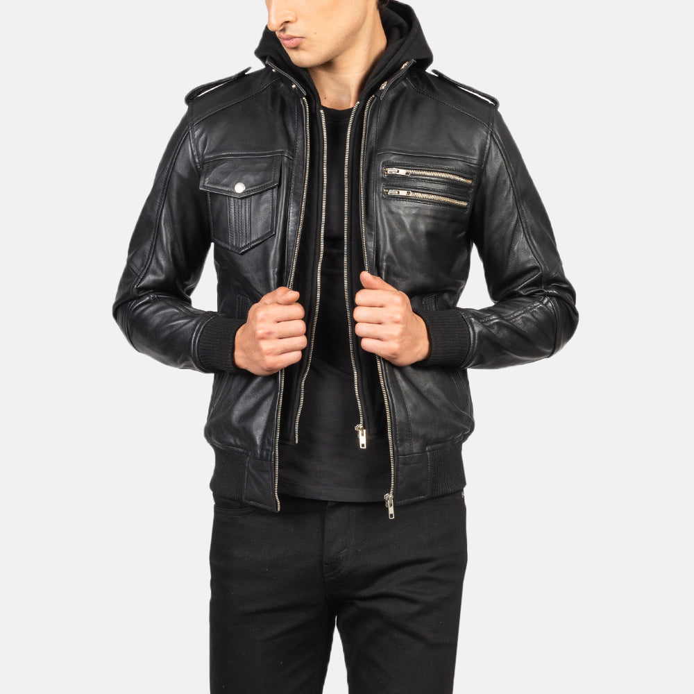 Bravado Hooded Leather Jacket