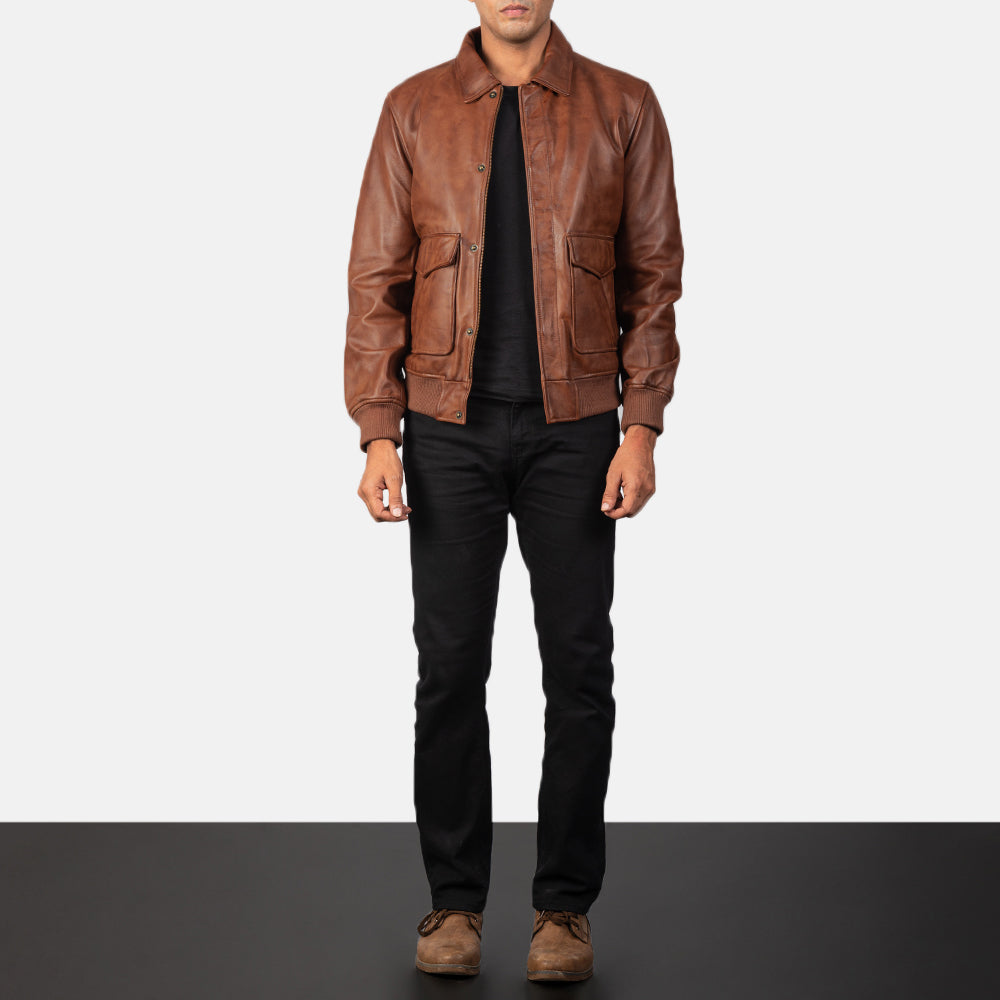 Coffmen A2 Leather Bomber Jacket