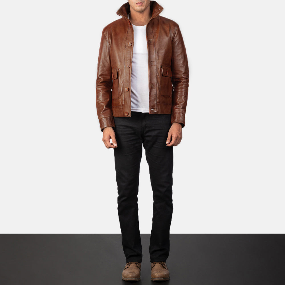 Columbus Leather Bomber Jacket