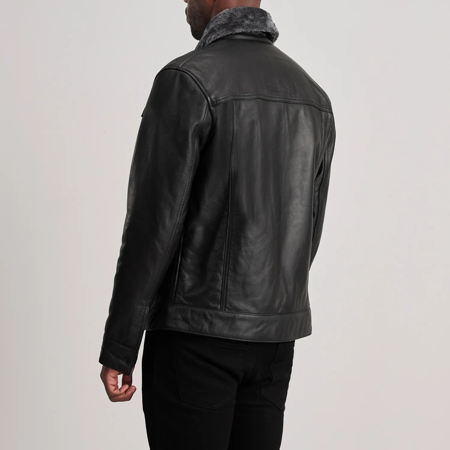 Dallis Leather Shearling Trucker Jacket