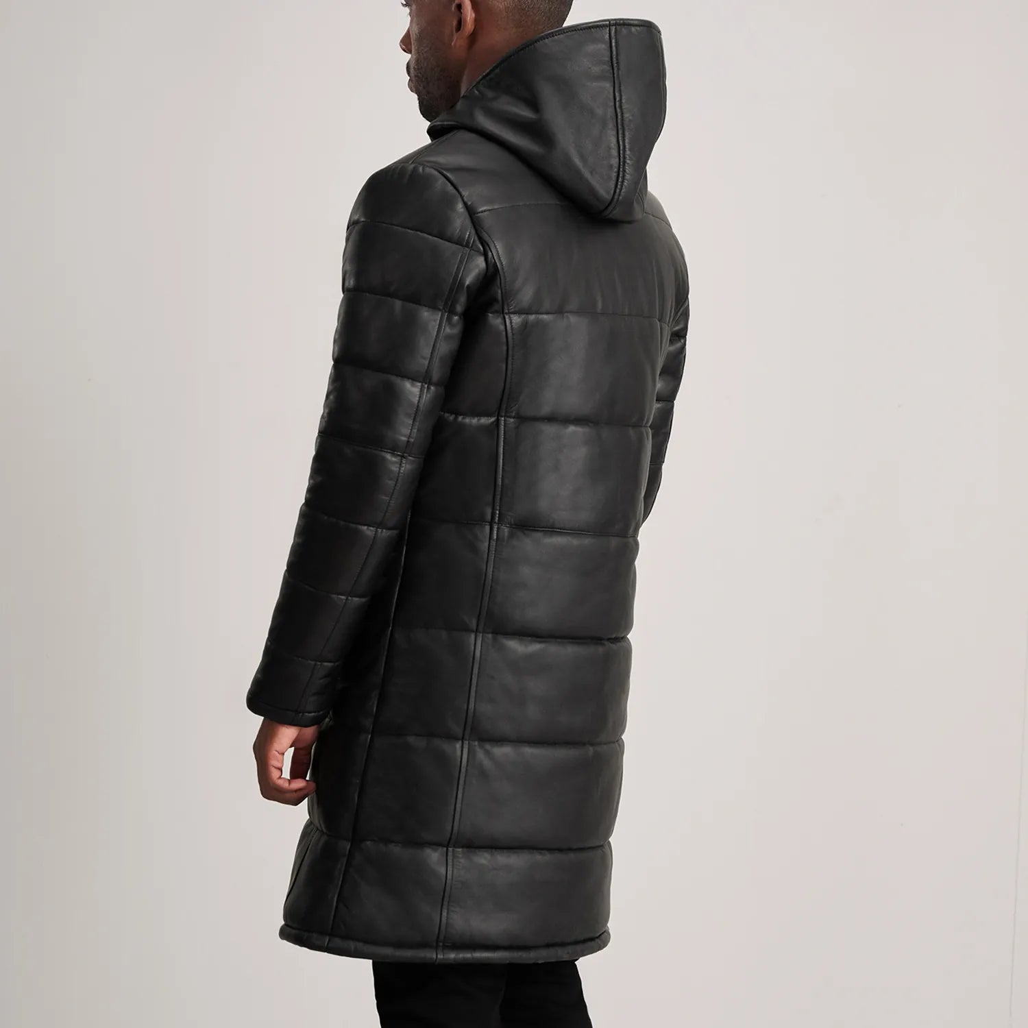 Floyd Hooded Leather Puffer Coat