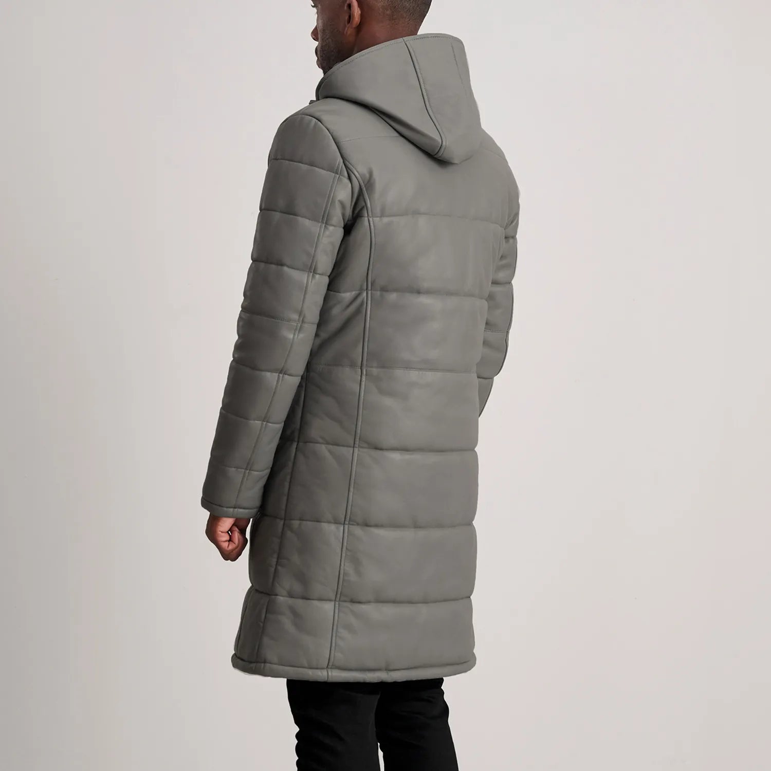 Floyd Hooded Leather Puffer Coat