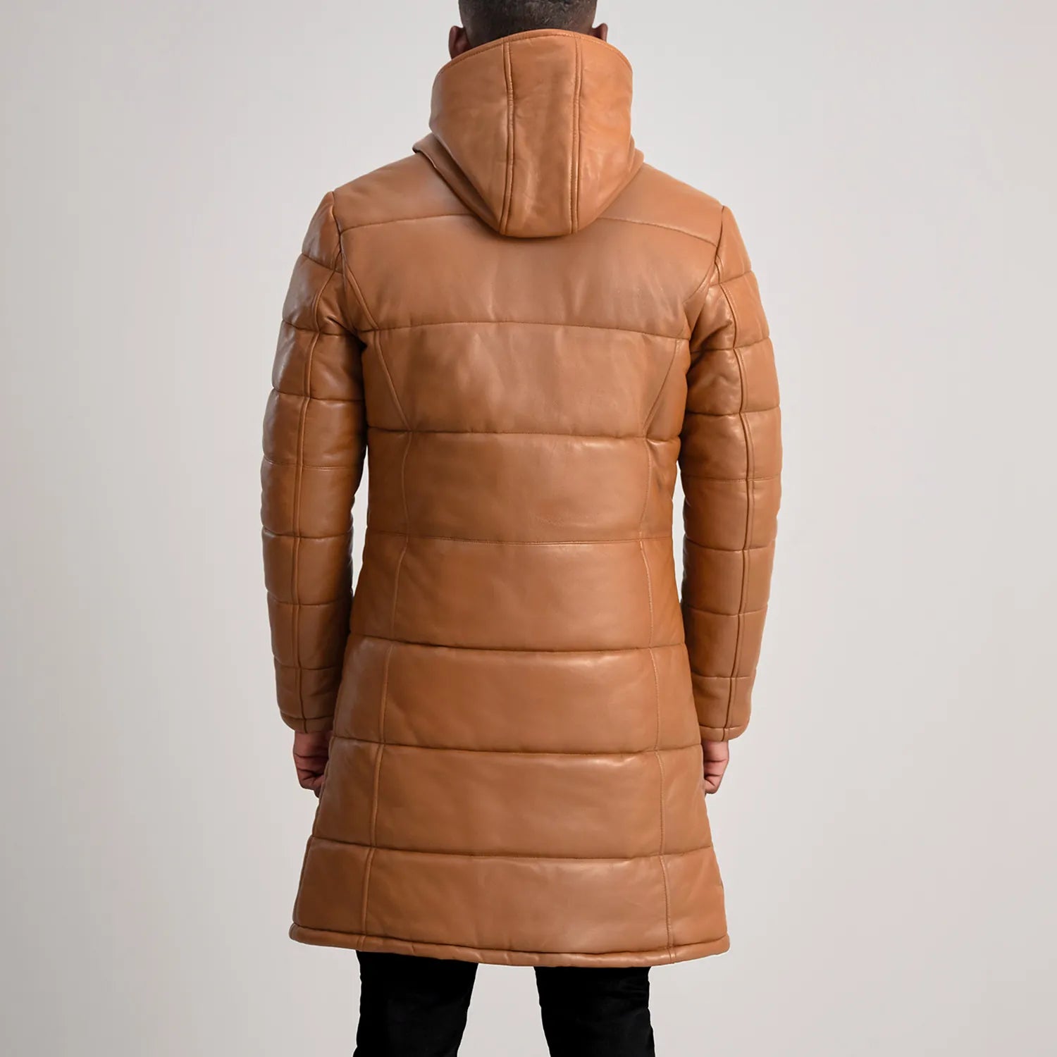 Floyd Hooded Leather Puffer Coat