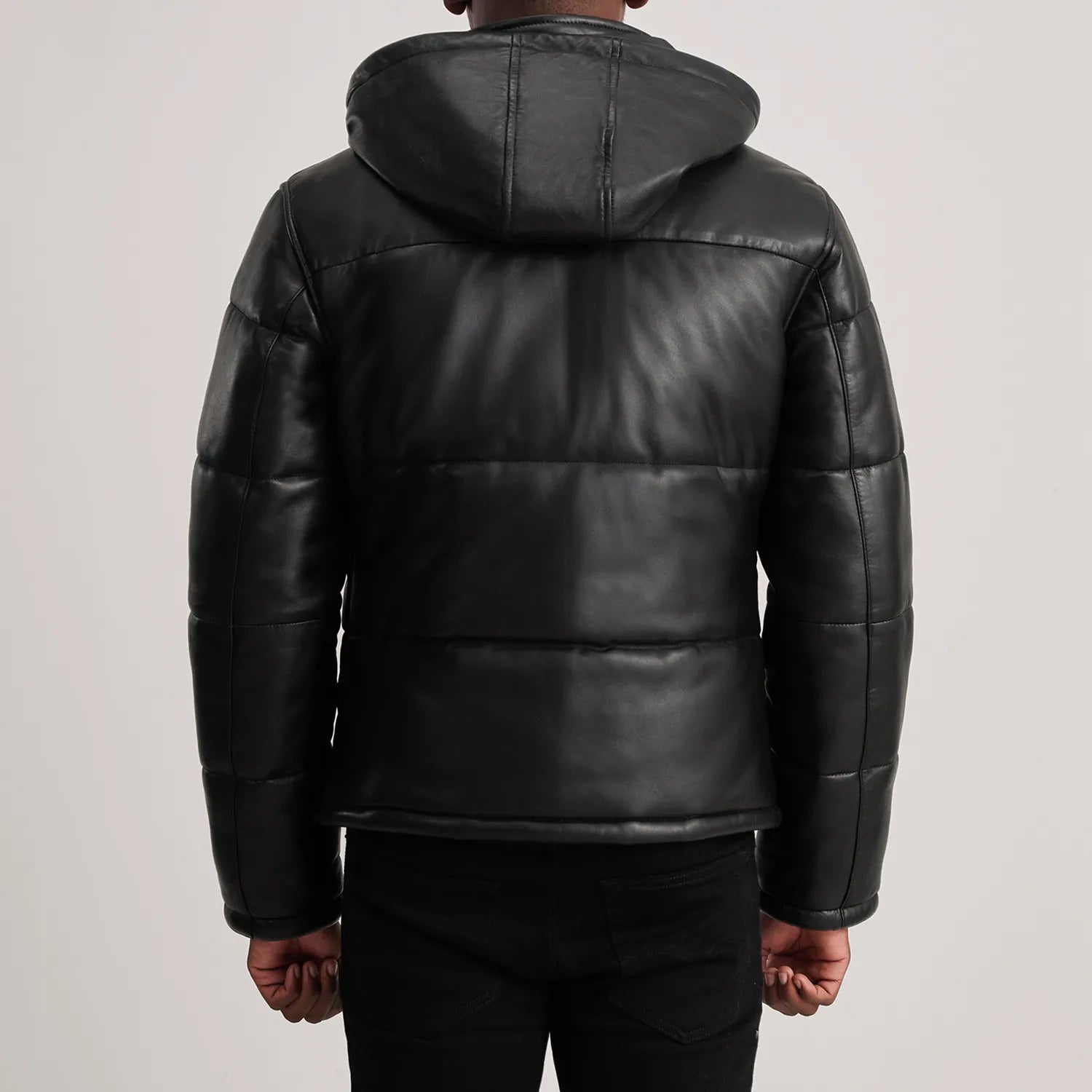Gordon Hooded Leather Puffer Jacket
