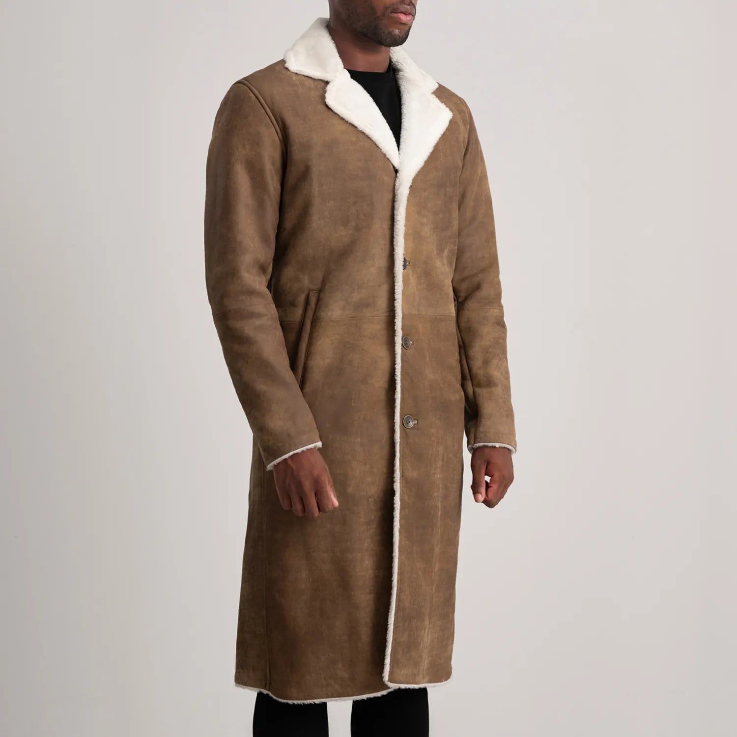 Kolby Tumbled Shearling Long Coat