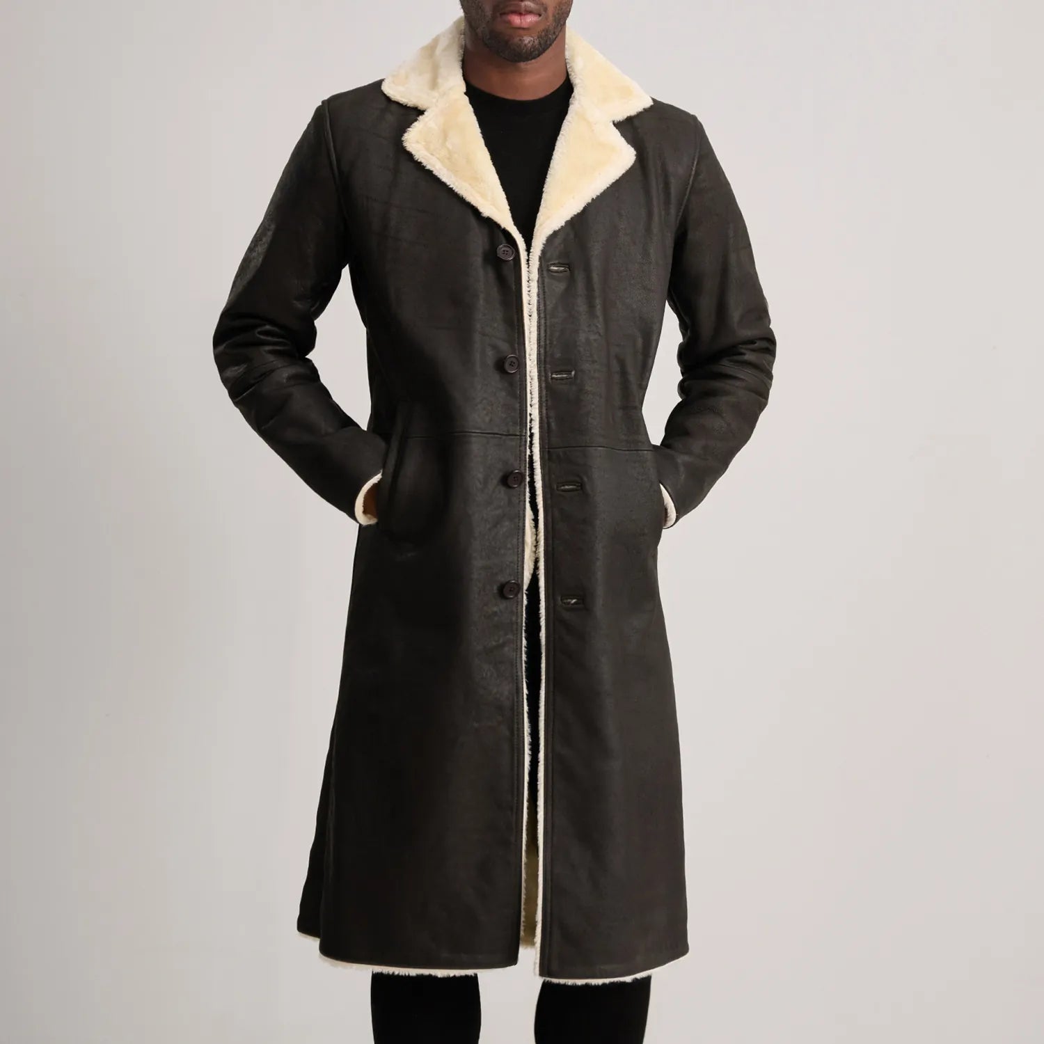 Kolby Tumbled Shearling Long Coat