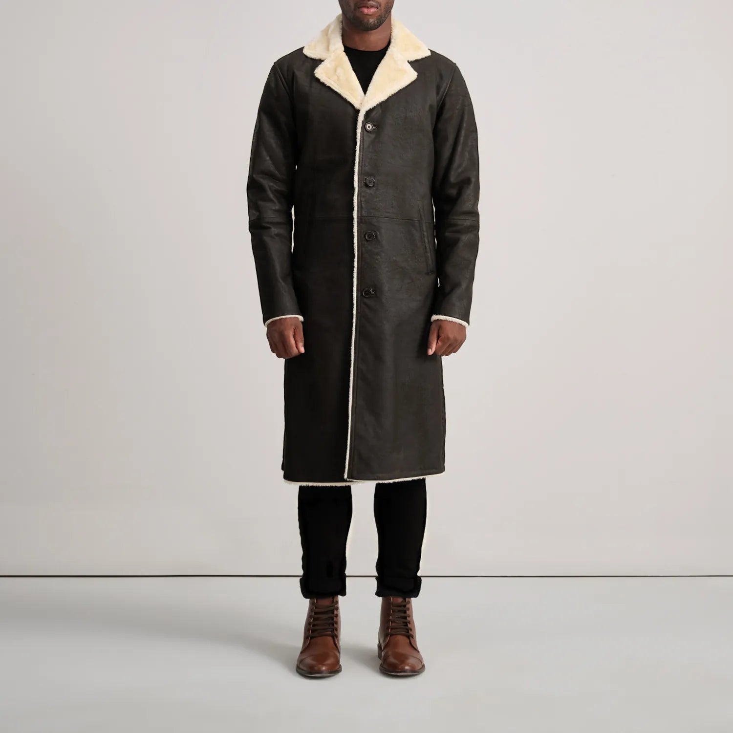 Kolby Tumbled Shearling Long Coat
