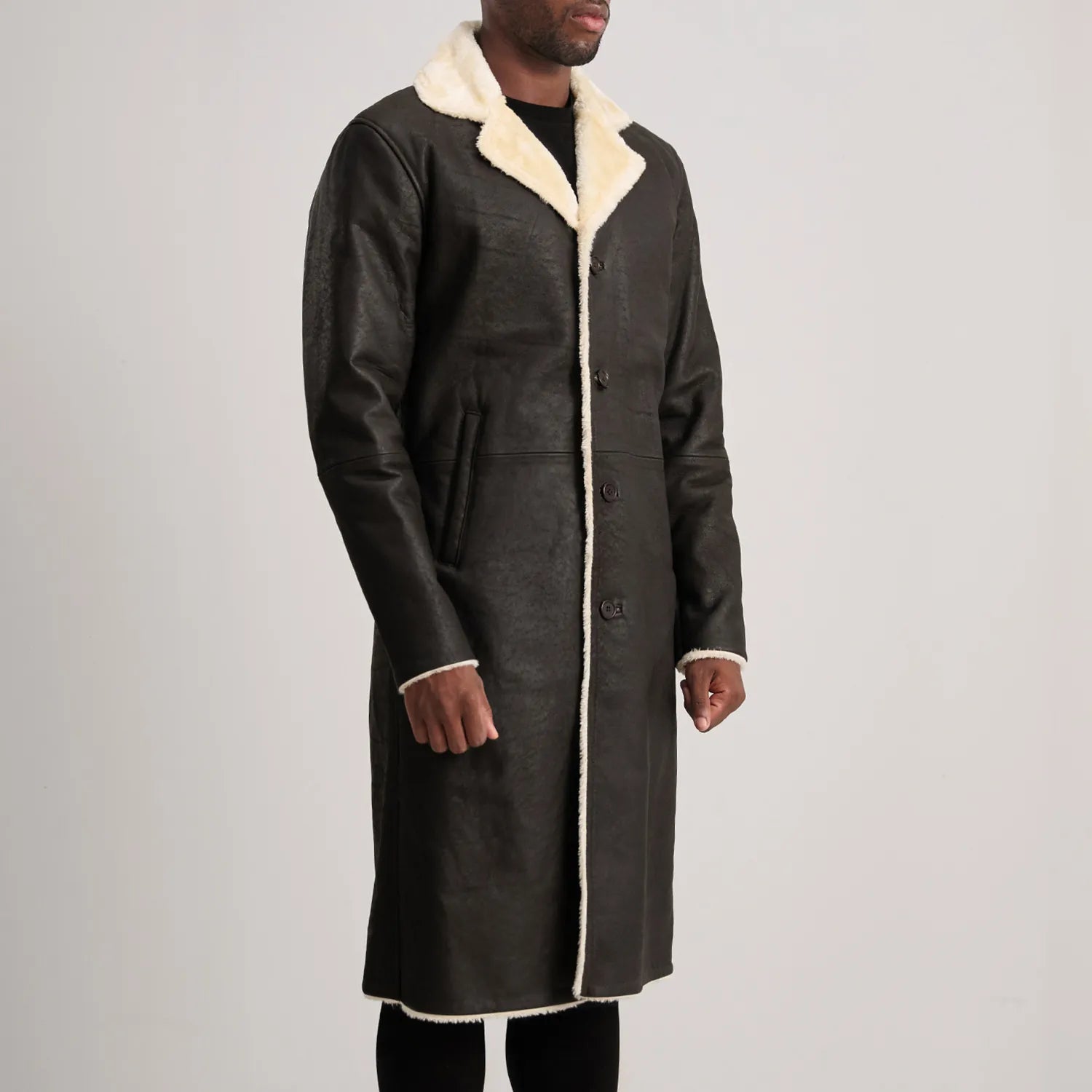 Kolby Tumbled Shearling Long Coat