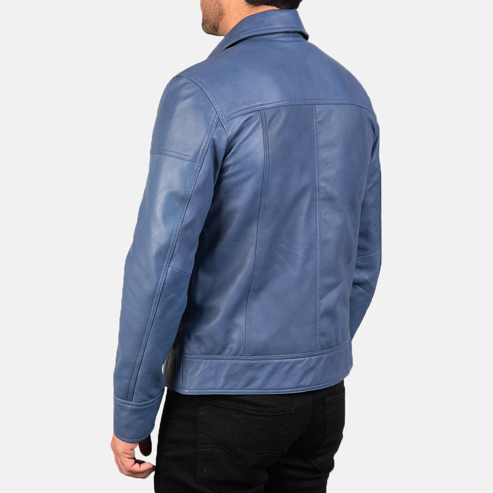 Lavendard Leather Biker Jacket