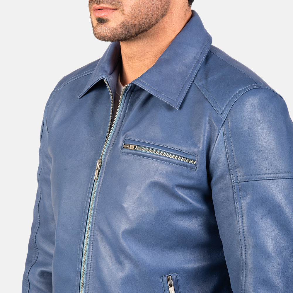 Lavendard Leather Biker Jacket