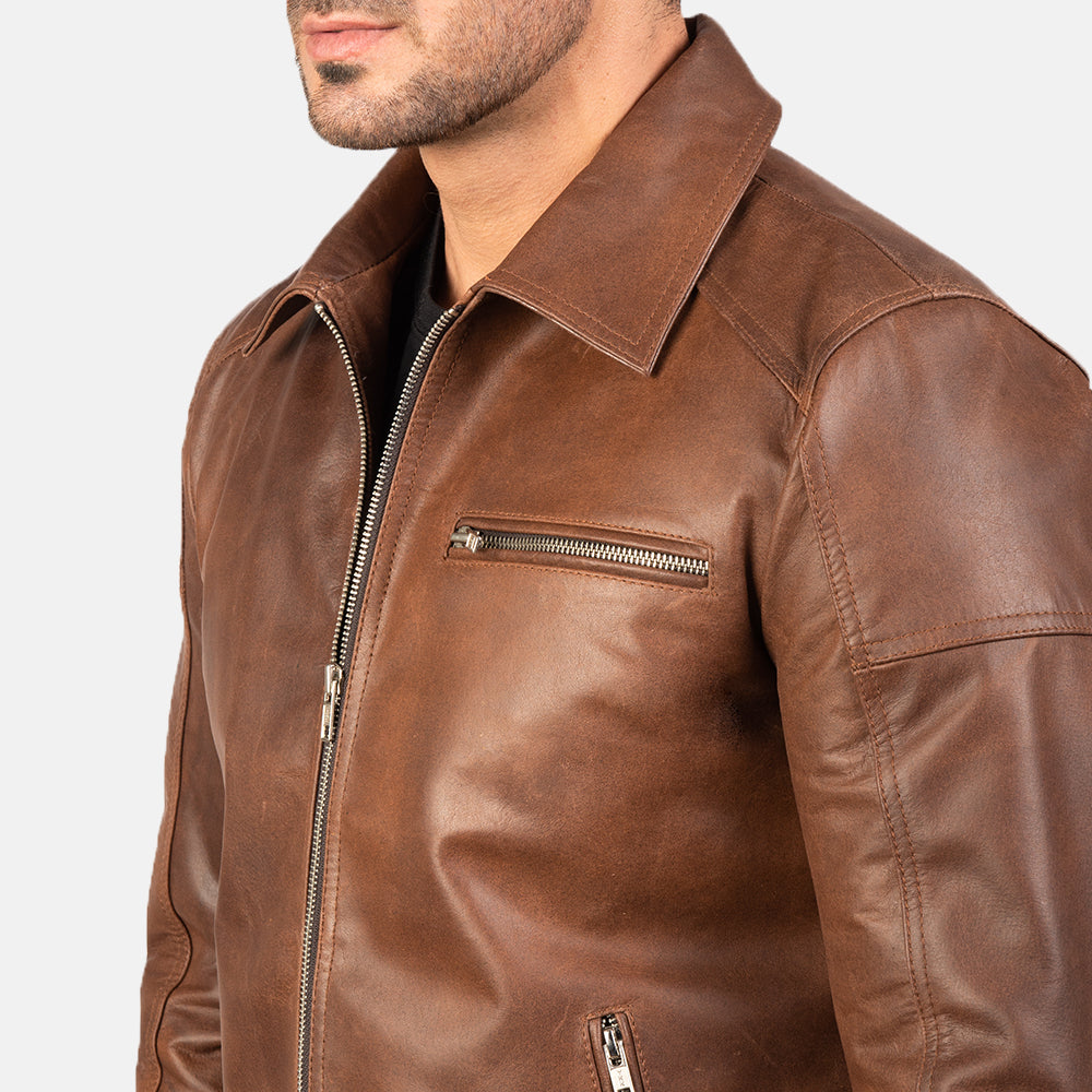 Lavendard Leather Biker Jacket