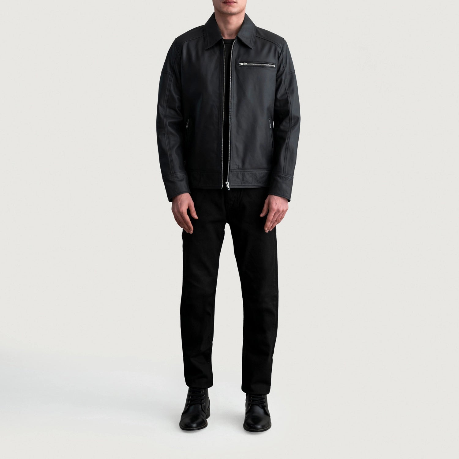 Lavendard Leather Biker Jacket